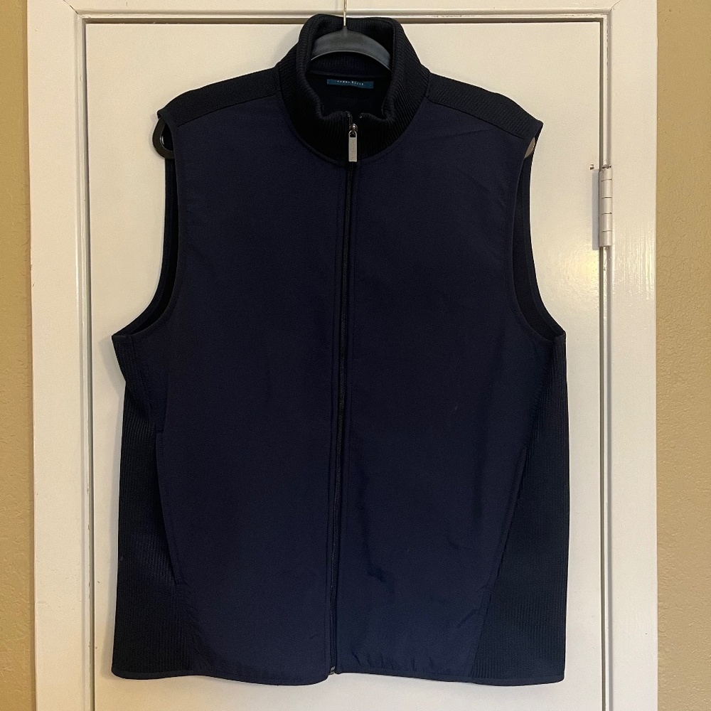 NWT Perry Ellis Navy Fleece Lined Vest
